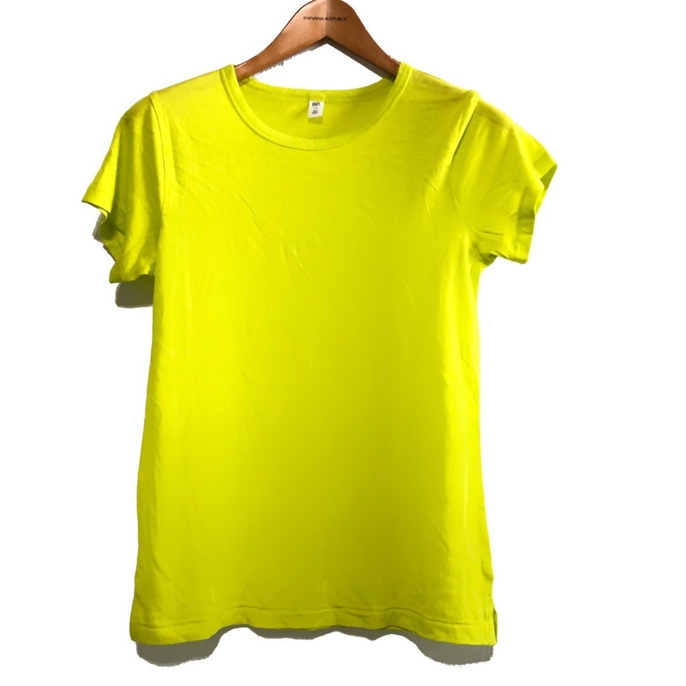 basic super soft neon lime yellow tee